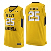 West Virginia Mountaineers 25 Maciej Bender Yellow College Basketball Jersey Dzhi,baseball caps,new era cap wholesale,wholesale hats